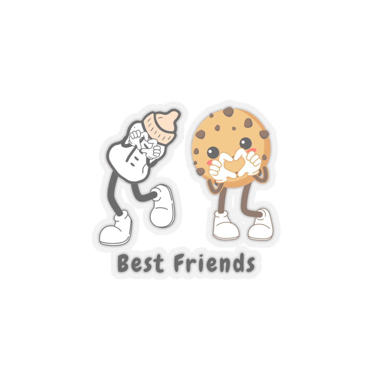 Best Friends Inspirational Quote Kiss-Cut Stickers-Paper products-4" × 4"-Transparent-mysticalcherry