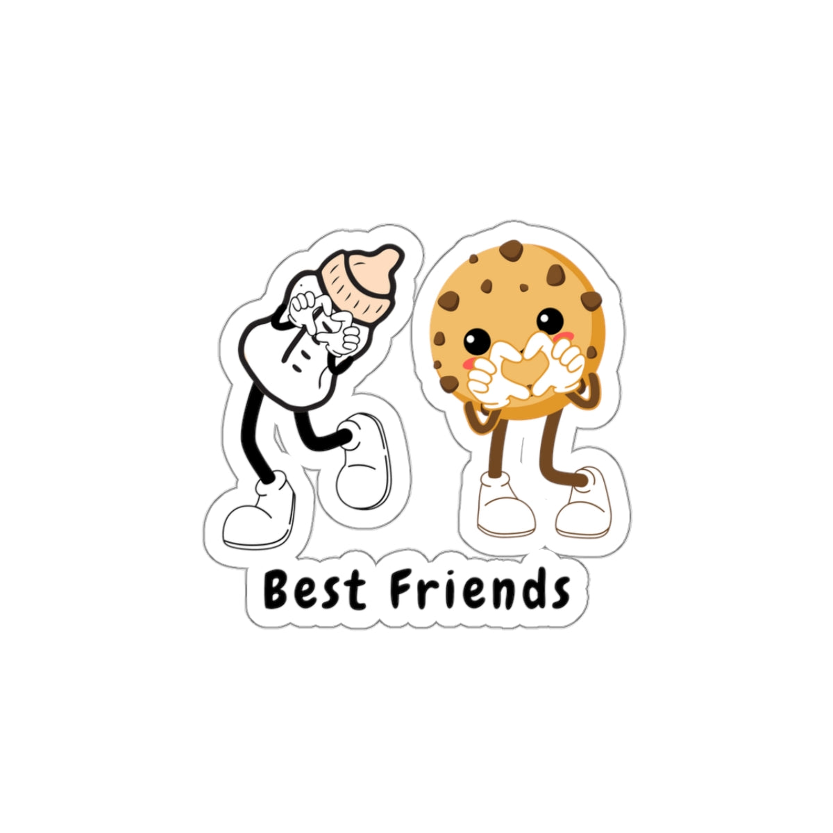 Best Friends Inspirational Quote Kiss-Cut Stickers-Paper products-3" × 3"-White-mysticalcherry