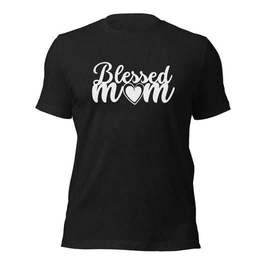 Blessed Mom Heart T-shirt-Black Heather-XS-mysticalcherry