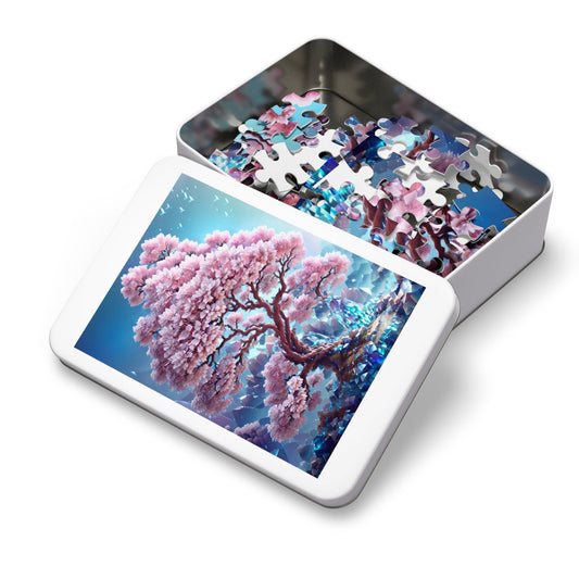 Crystal Cherry Blossom Jigsaw Puzzle With Gift Box-Puzzle-9.6" × 8" (110 pcs)-mysticalcherry