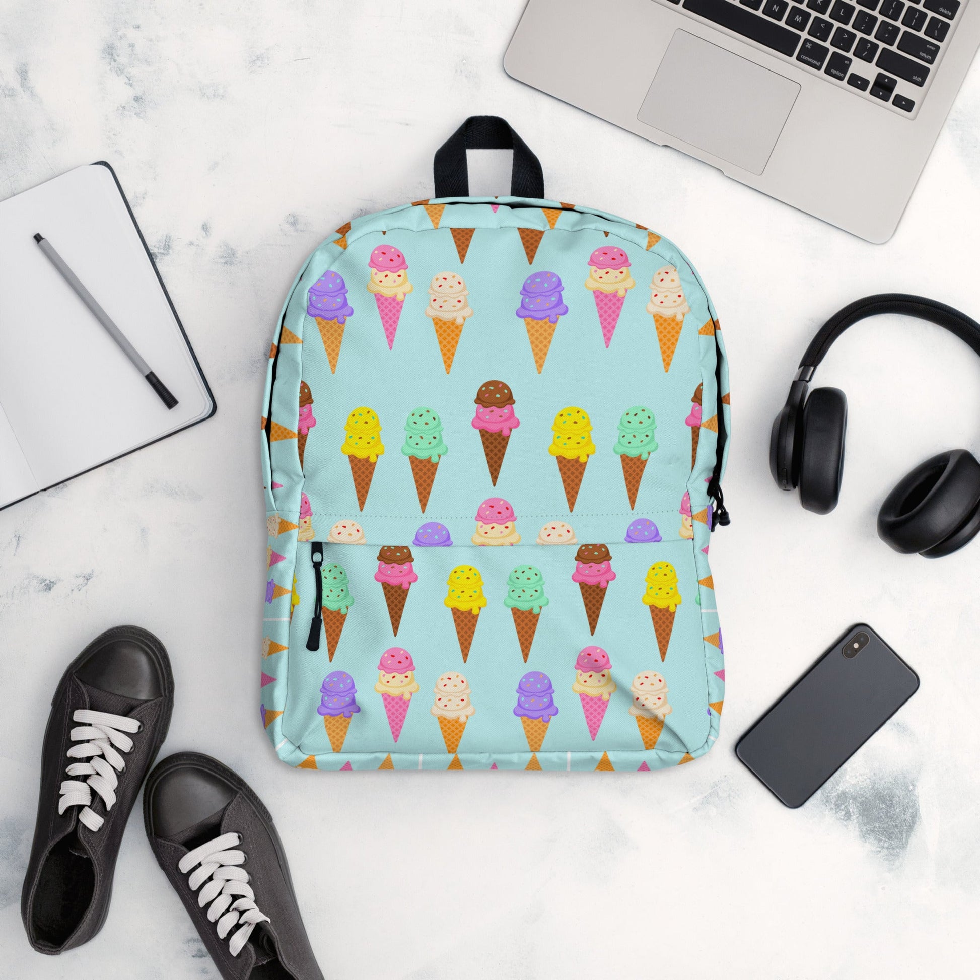 Ice Cream Waffle Cone With Sprinkles Backpack-Backpacks-mysticalcherry