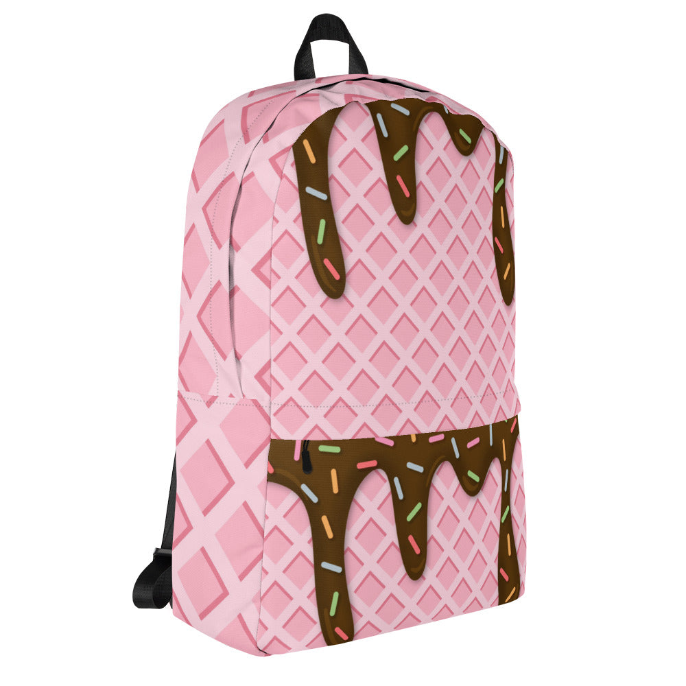 Ice Cream Waffle Cone With Sprinkles Backpack-Backpacks-mysticalcherry