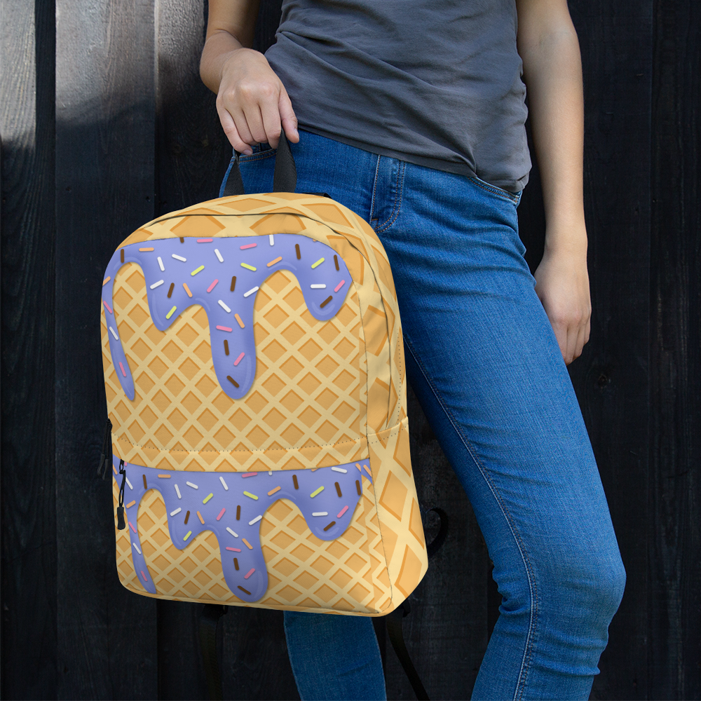 Ice Cream Waffle Cone With Sprinkles Backpack-Backpacks-mysticalcherry
