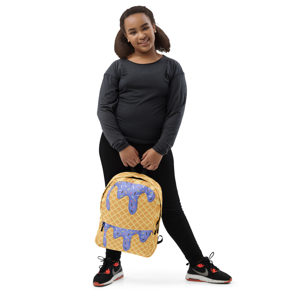 Ice Cream Waffle Cone With Sprinkles Backpack-Backpacks-mysticalcherry