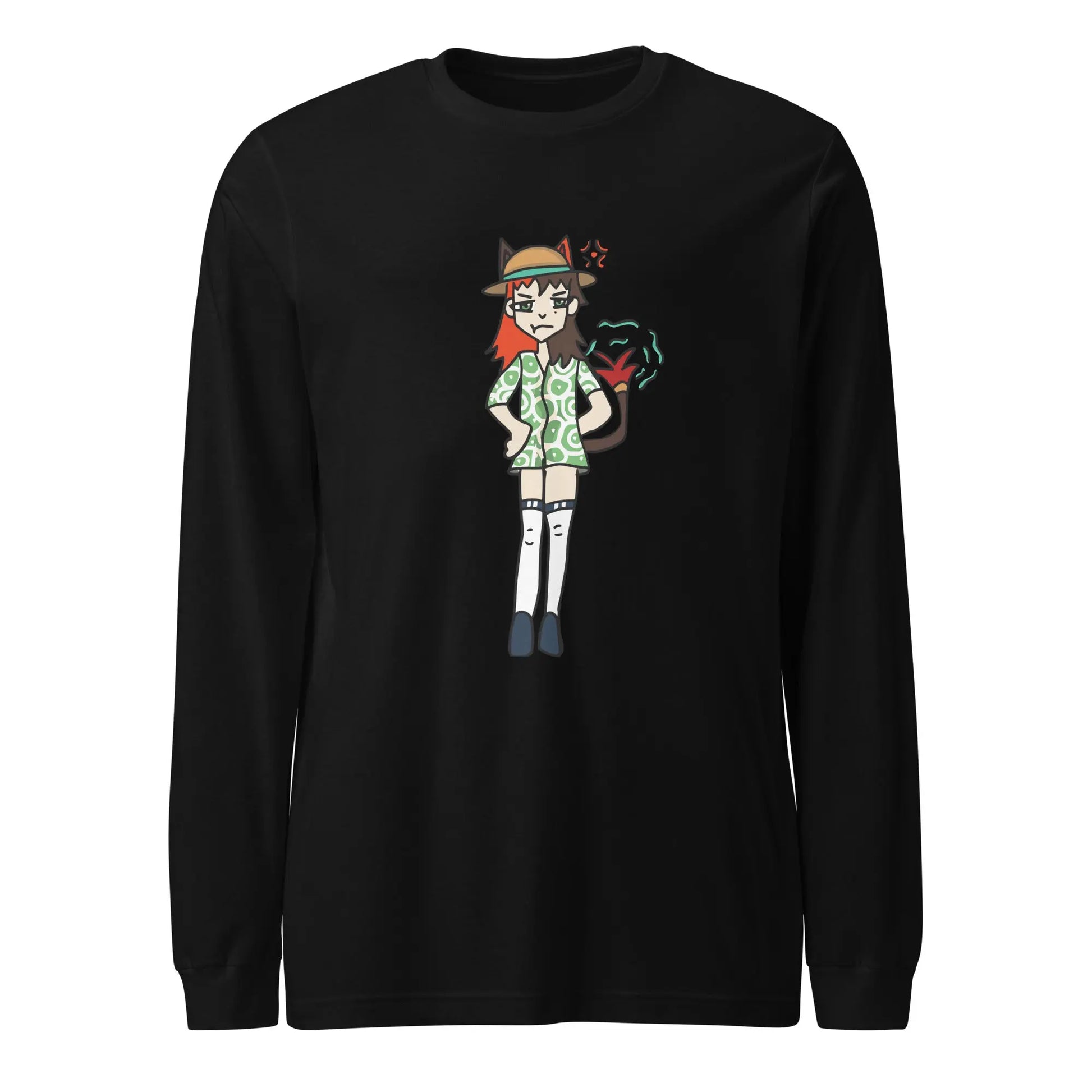 Jenny Fur Long Sleeve Tee-long sleeve shirt-Black-XS-mysticalcherry