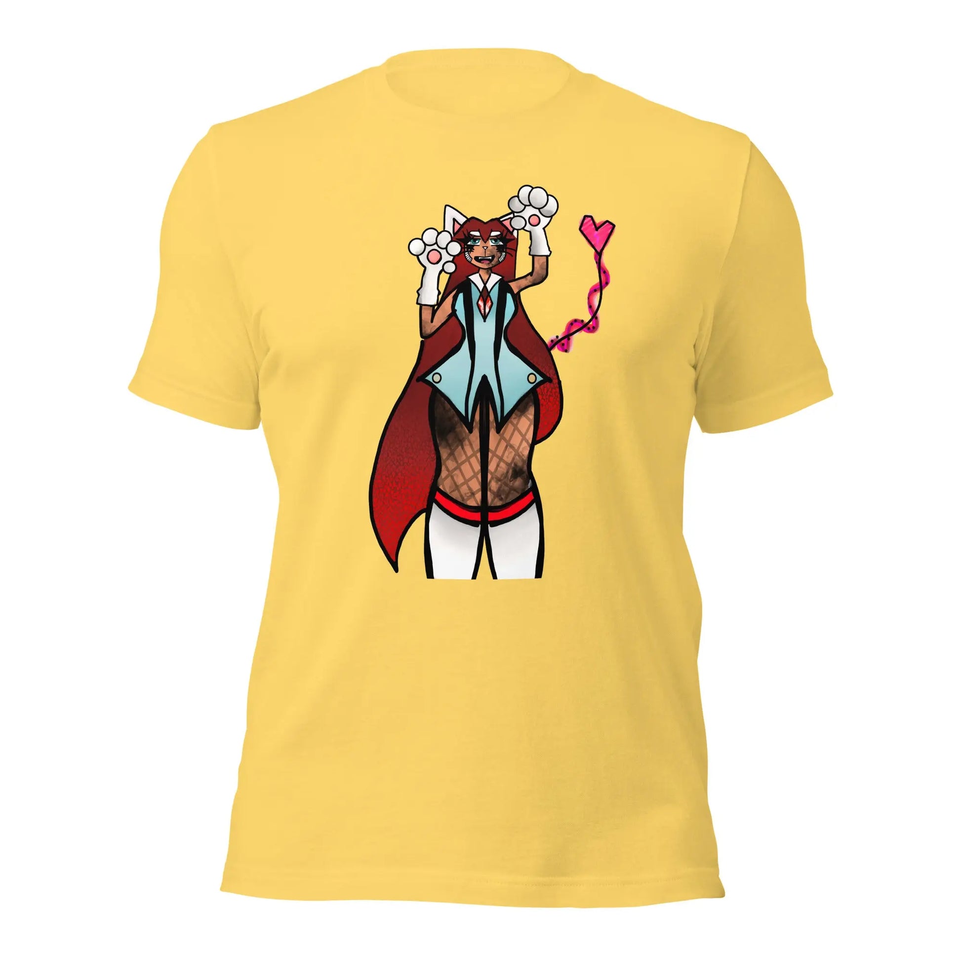 LizBeth Neko Anime Crewneck T-shirt-T-Shirt-Yellow-S-mysticalcherry