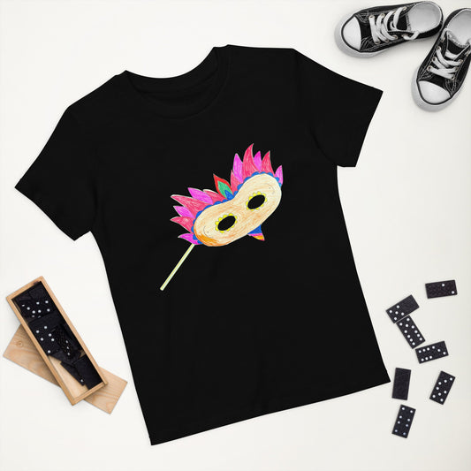MARDI GRAS WEARABLE ART ORGANIC KIDS T-SHIRT-Wearable art t-shirt-Black-3-4-mysticalcherry