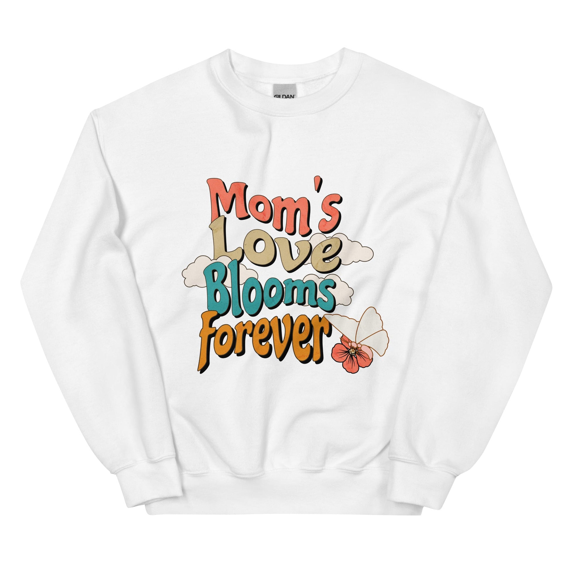 Mom's Love Blooms Forever Sweatshirt-White-S-mysticalcherry