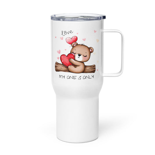 My One & Only Teddybear White Insulated Tumbler With Handle-tumbler-mysticalcherry
