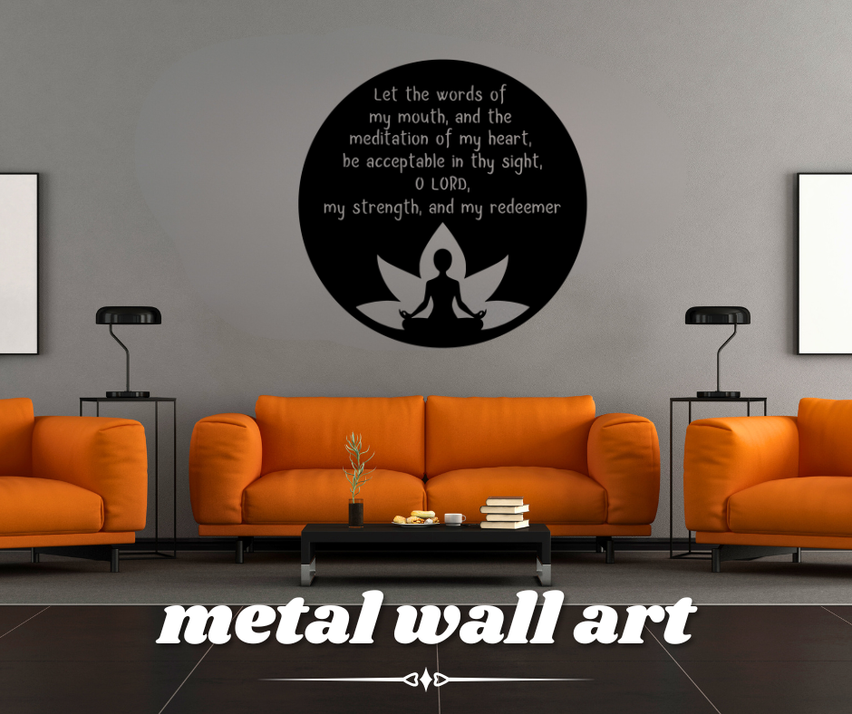 Psalm 19:14 Let the Words Of My Mouth Metal Wall Art Sign-Wall Art-mysticalcherry