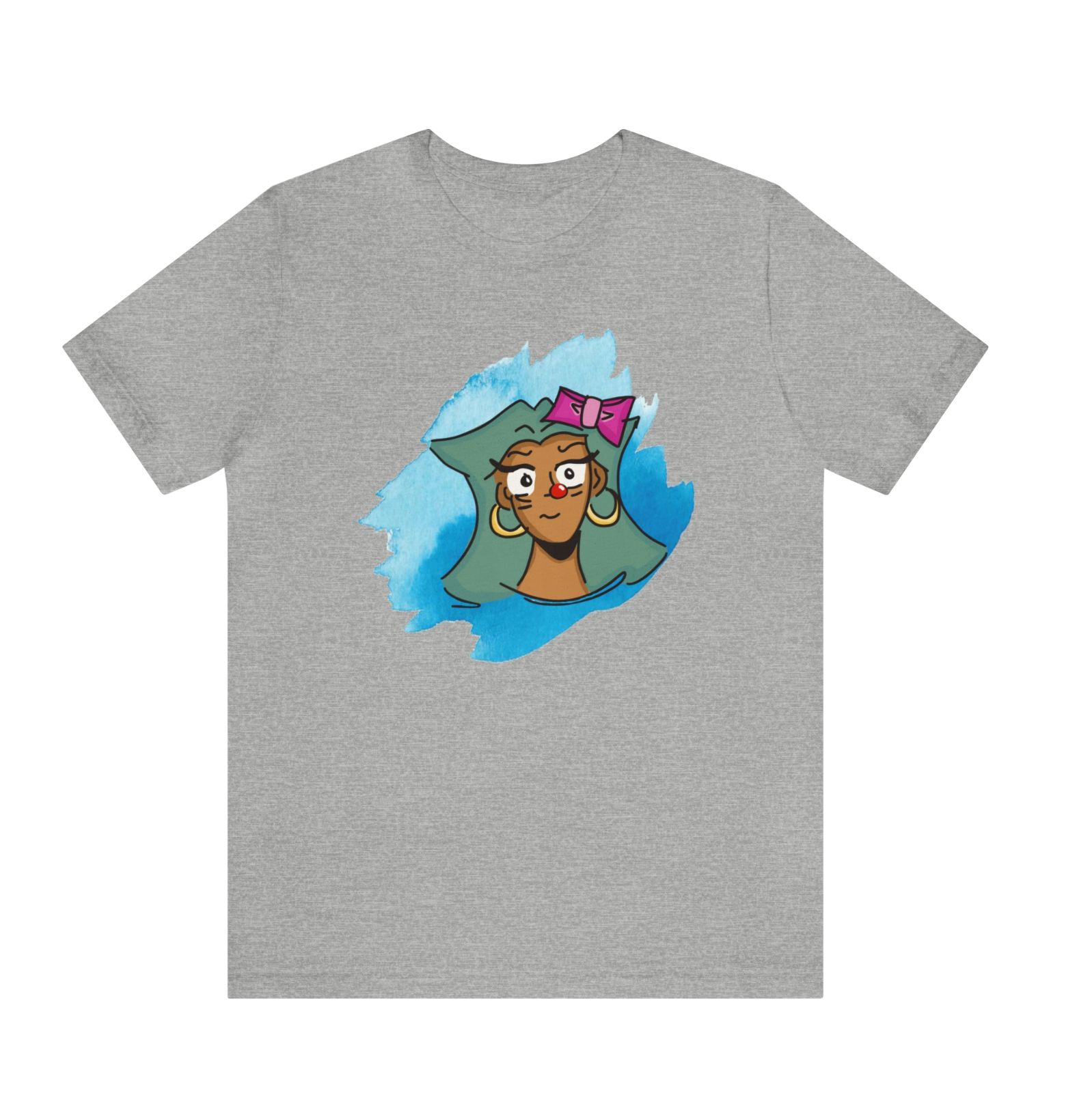 Red Nose Girl T-shirt-T-Shirt-Athletic Heather-S-mysticalcherry
