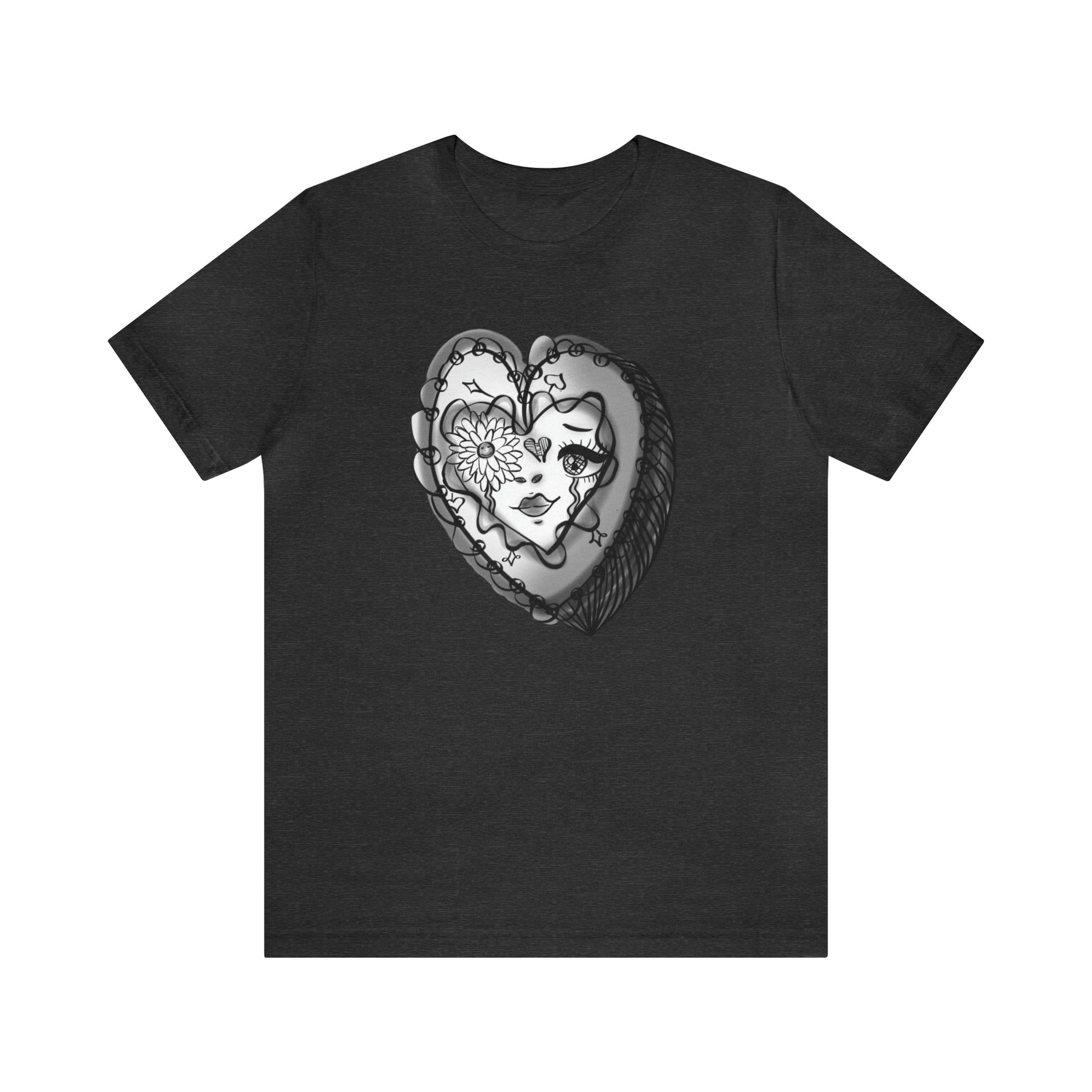 Reminiscent ♥️ Jersey Tee-T-Shirt-Dark Grey Heather-S-mysticalcherry