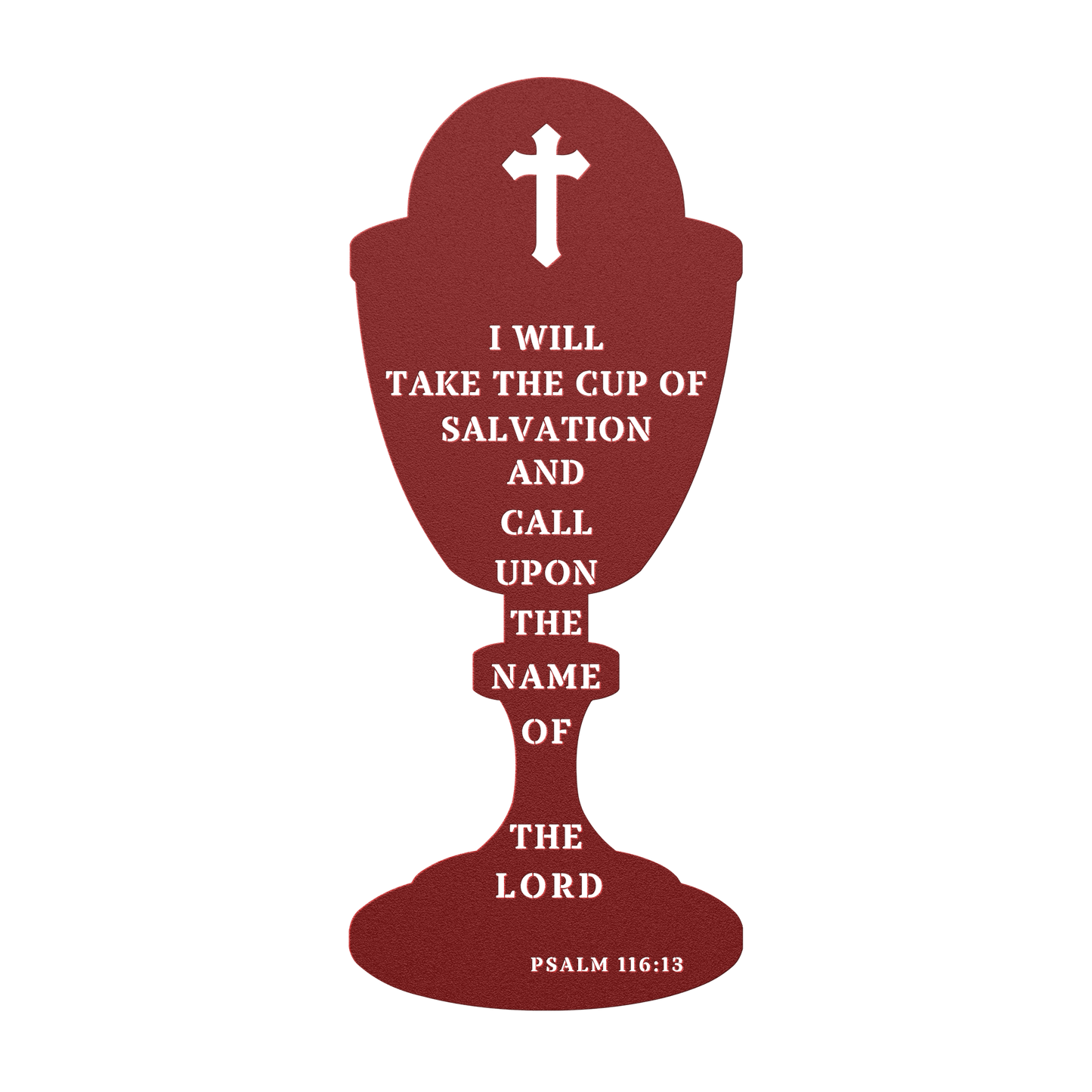 Responsorial Psalm 116:13 Metal Wall Sign-Wall Art-Red-12 Inch-mysticalcherry