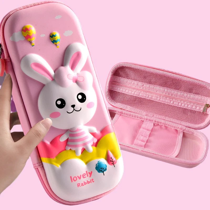 3D Kawaii School Pencil Cases-Pencil case-pink cute rabbit-mysticalcherry