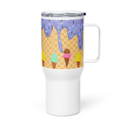 White Ice Cream Waffle Insulated Tumbler With Handle-tumbler with handle-mysticalcherry