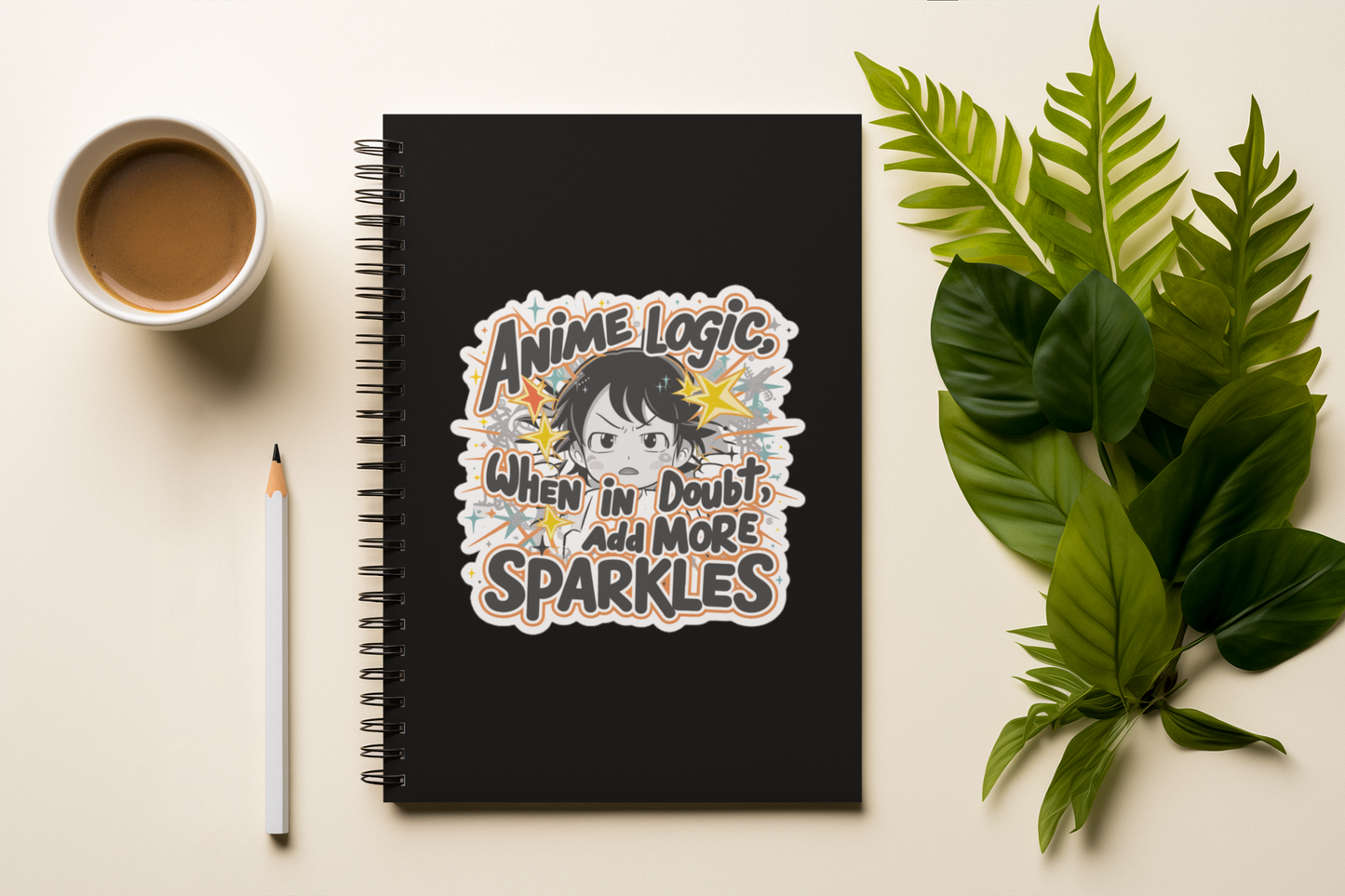 Anime Logic, When in Doubt Add More Sparkles Bubble-free Stickers-bubble-free sticker-mysticalcherry
