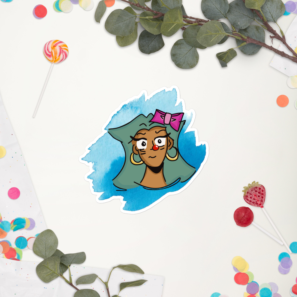 Red Nose Girl Bubble-free Stickers-KISS CUT stickers-mysticalcherry