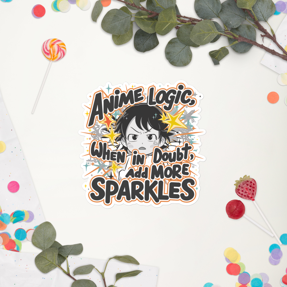 Anime Logic, When in Doubt Add More Sparkles Bubble-free Stickers-bubble-free sticker-mysticalcherry