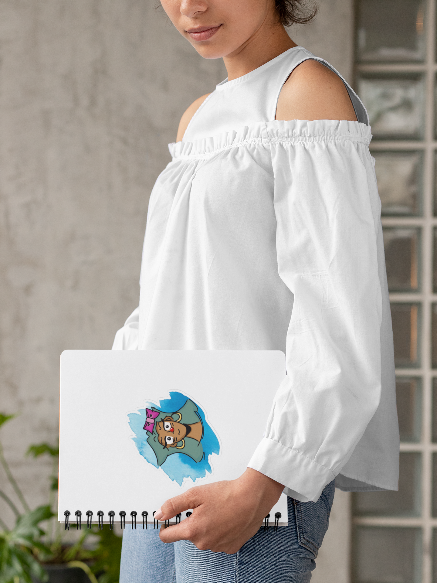 Red Nose Girl Bubble-free Stickers-KISS CUT stickers-mysticalcherry