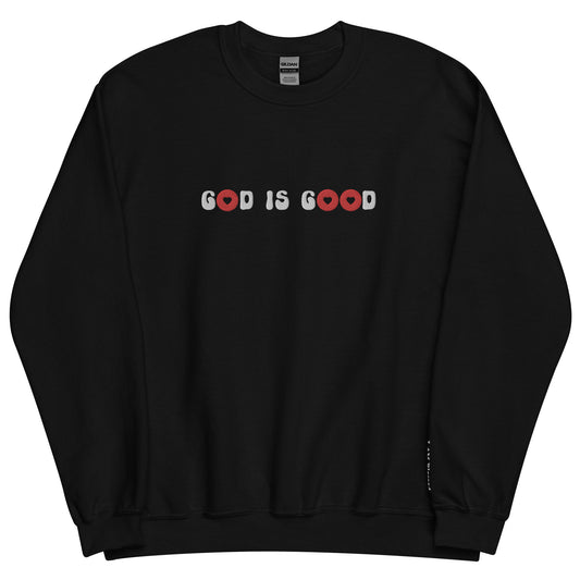 Embroidered Good Is Good "Hearts" Unisex Sweatshirt mysticalcherry