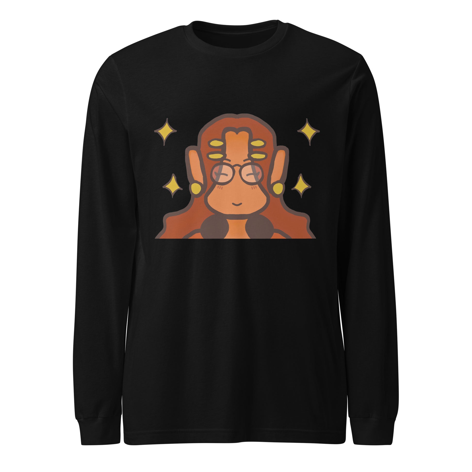 Chill And Cute Long Sleeve Tee-long sleeve shirt-Black-XS-mysticalcherry