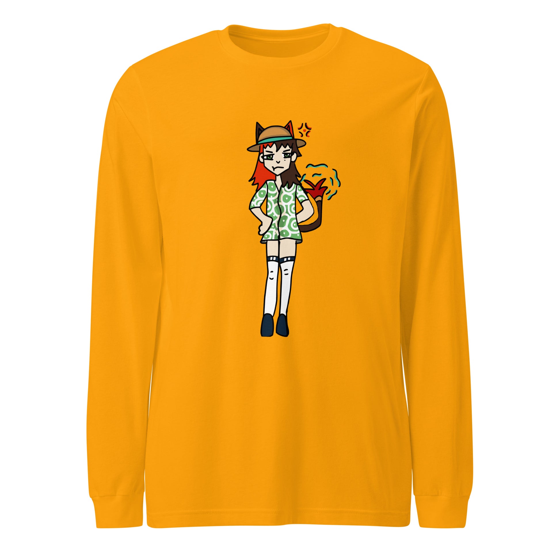 Jenny Fur Long Sleeve Tee-long sleeve shirt-Gold-XS-mysticalcherry
