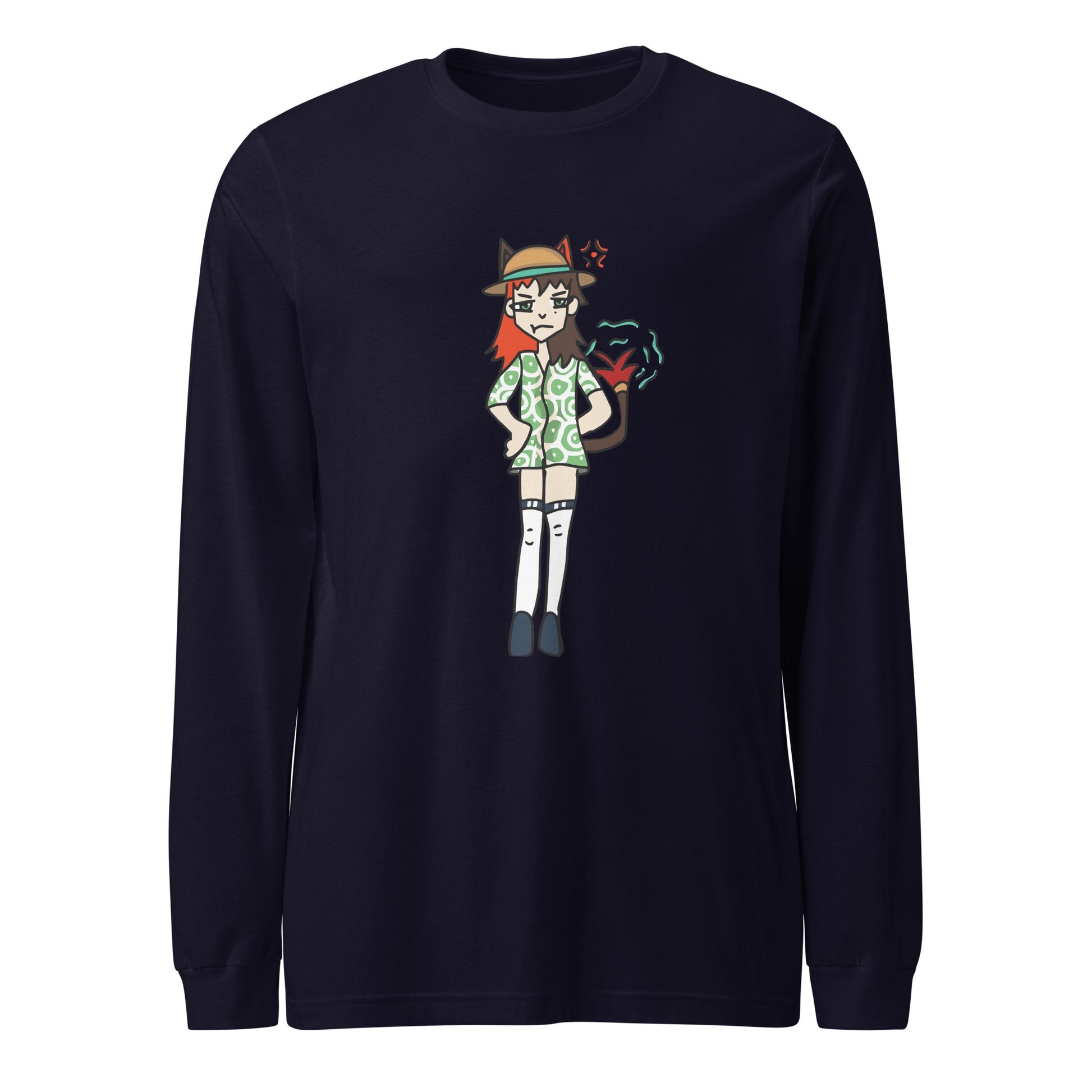 Jenny Fur Long Sleeve Tee-long sleeve shirt-Navy-XS-mysticalcherry