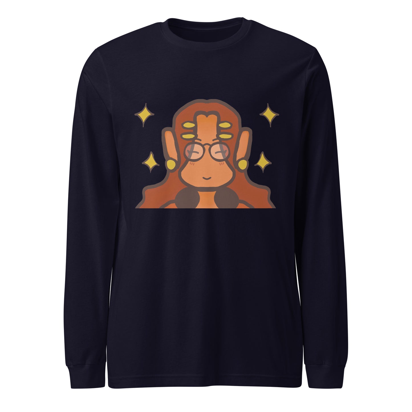 Chill And Cute Long Sleeve Tee-long sleeve shirt-Navy-XS-mysticalcherry