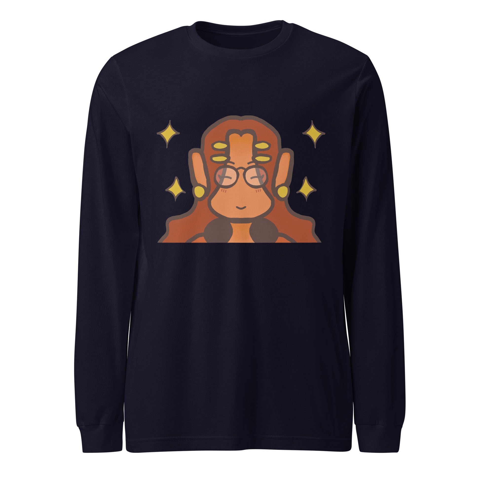 Chill And Cute Long Sleeve Tee-long sleeve shirt-Navy-XS-mysticalcherry