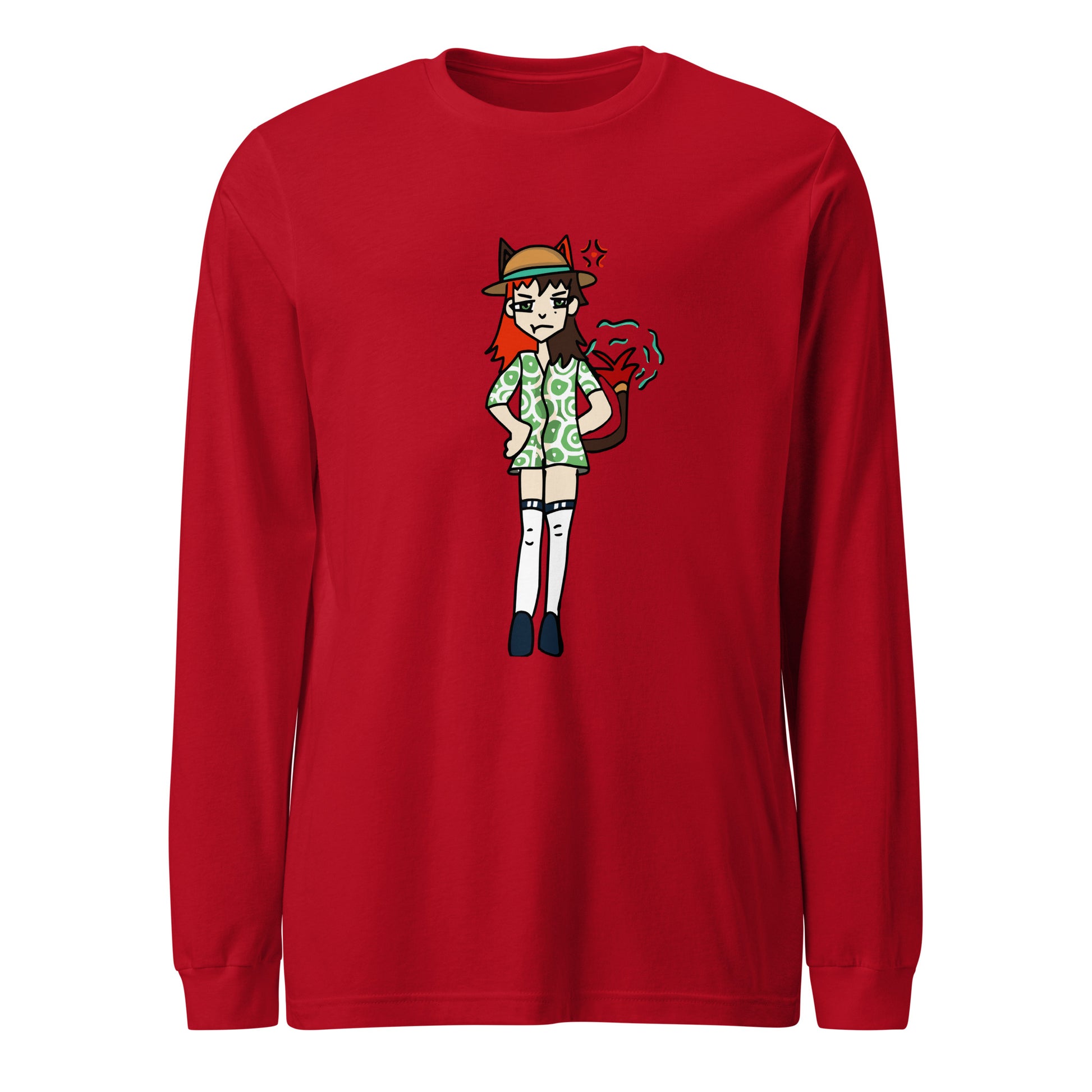 Jenny Fur Long Sleeve Tee-long sleeve shirt-Red-XS-mysticalcherry