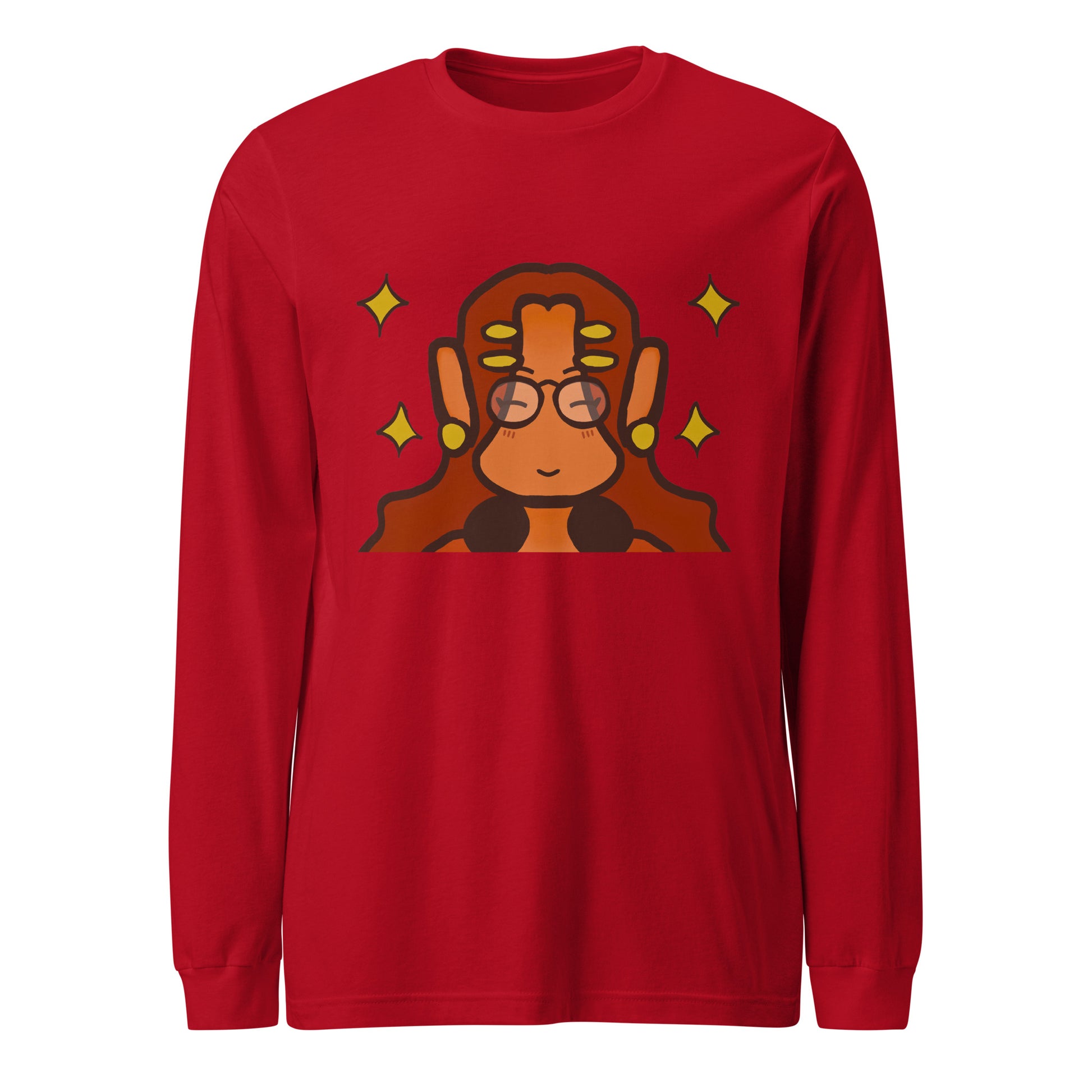 Chill And Cute Long Sleeve Tee-long sleeve shirt-Red-XS-mysticalcherry