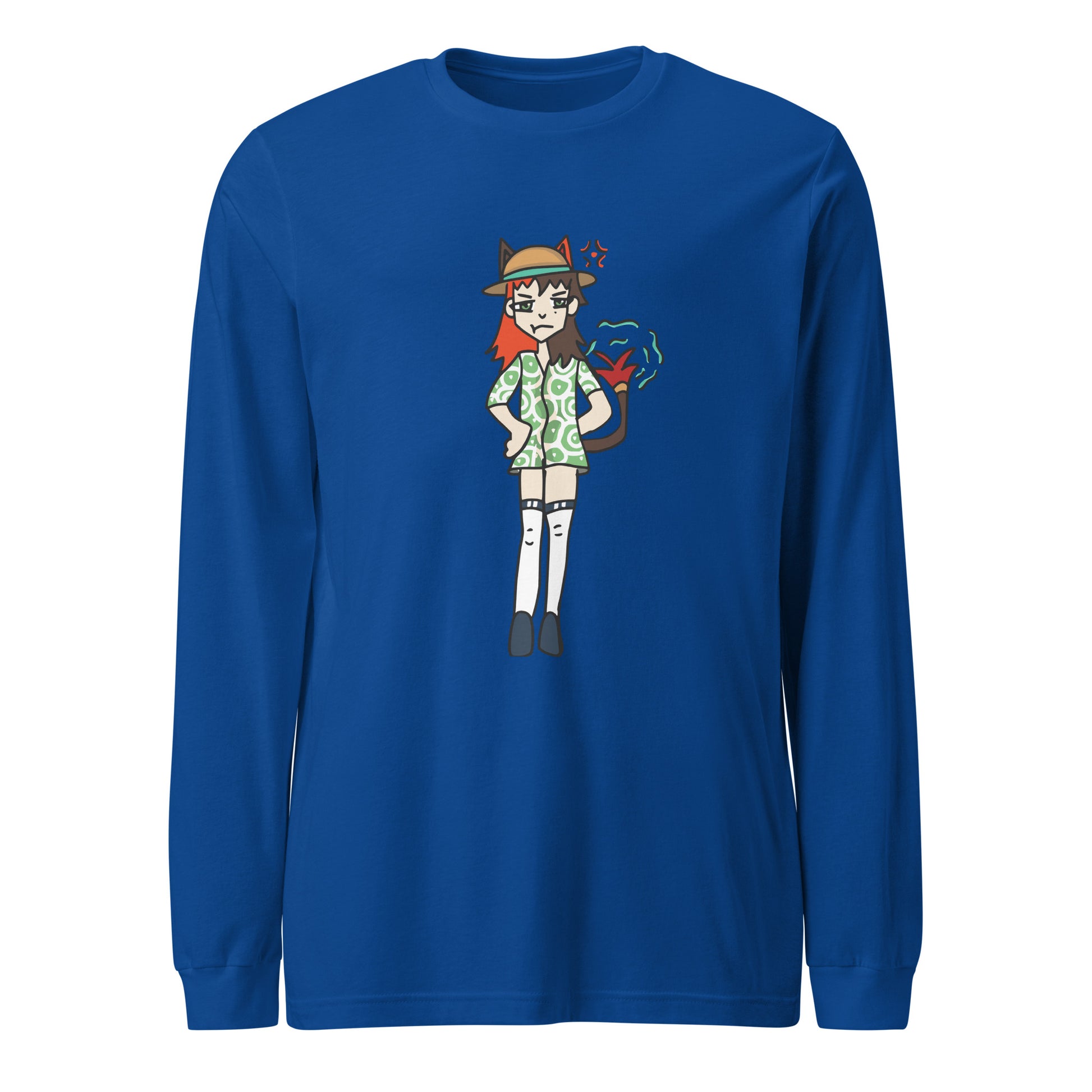 Jenny Fur Long Sleeve Tee-long sleeve shirt-True Royal-XS-mysticalcherry