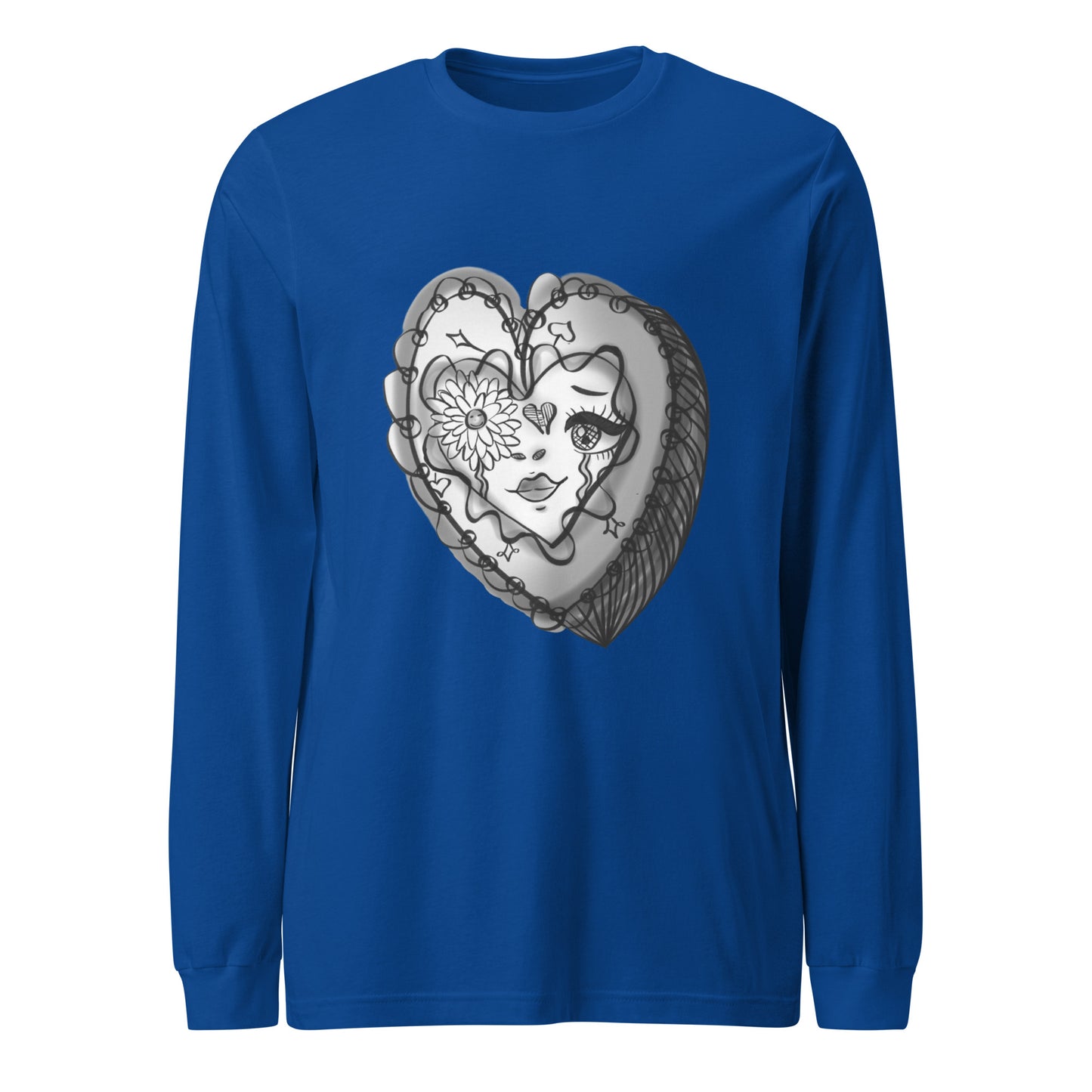 Reminiscent ♥️ Long Sleeve Tee-long sleeve shirt-True Royal-XS-mysticalcherry