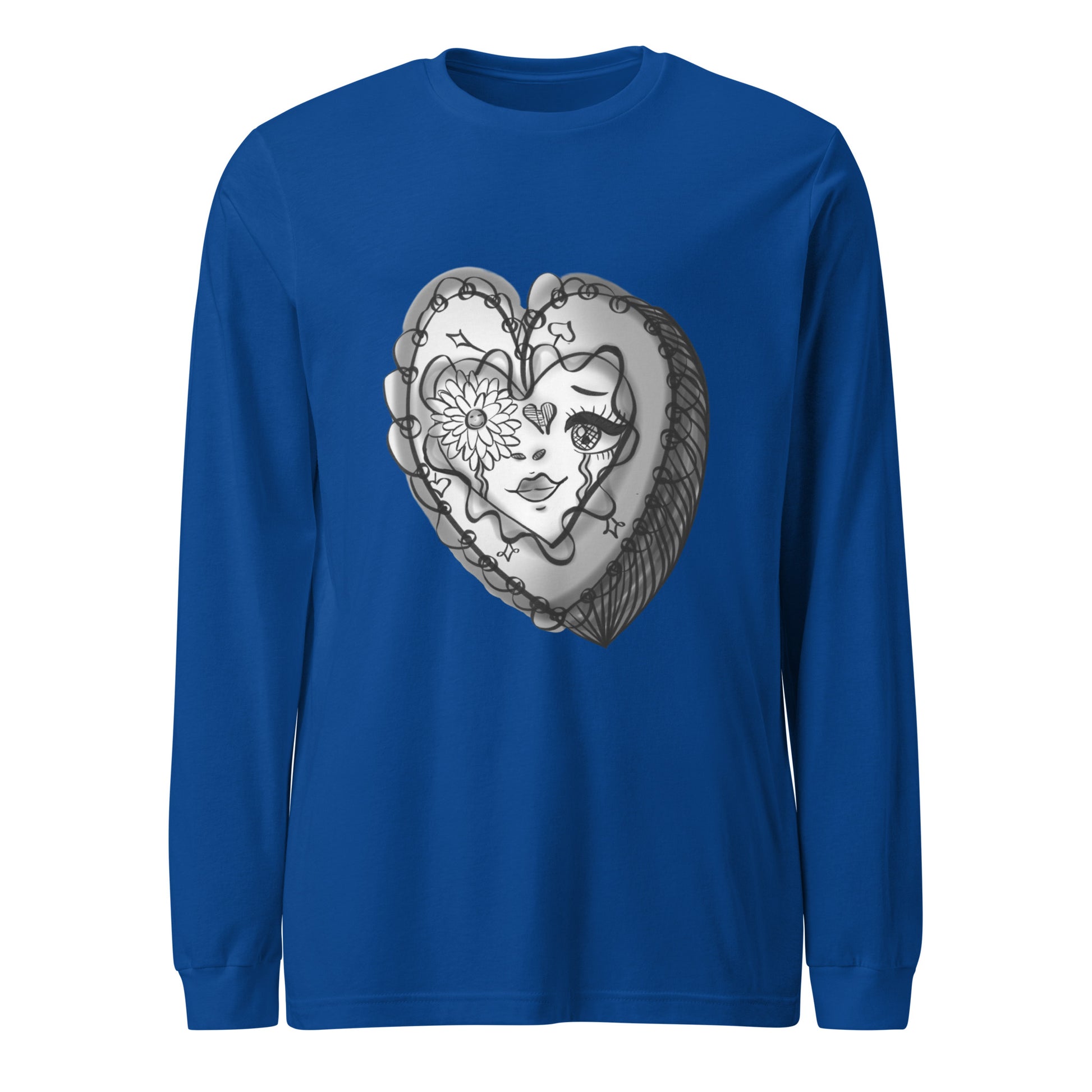 Reminiscent ♥️ Long Sleeve Tee-long sleeve shirt-True Royal-XS-mysticalcherry