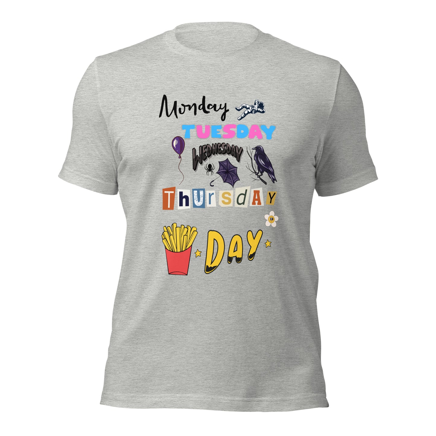 Days of The Week Tee-T-Shirt-Athletic Heather-XS-mysticalcherry