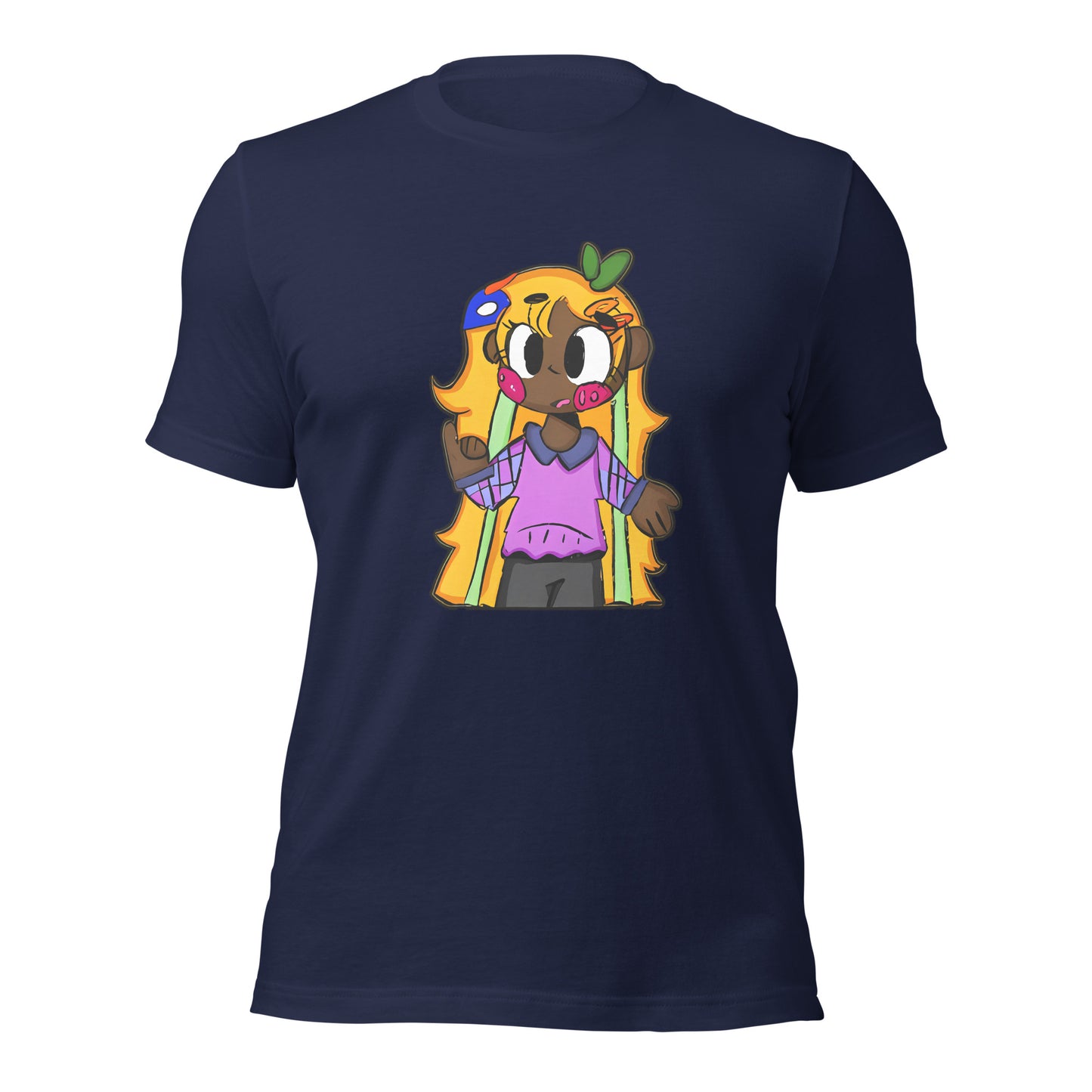 Chiisana Remon Character T-shirt-Wearable art t-shirt-Navy-XS-mysticalcherry