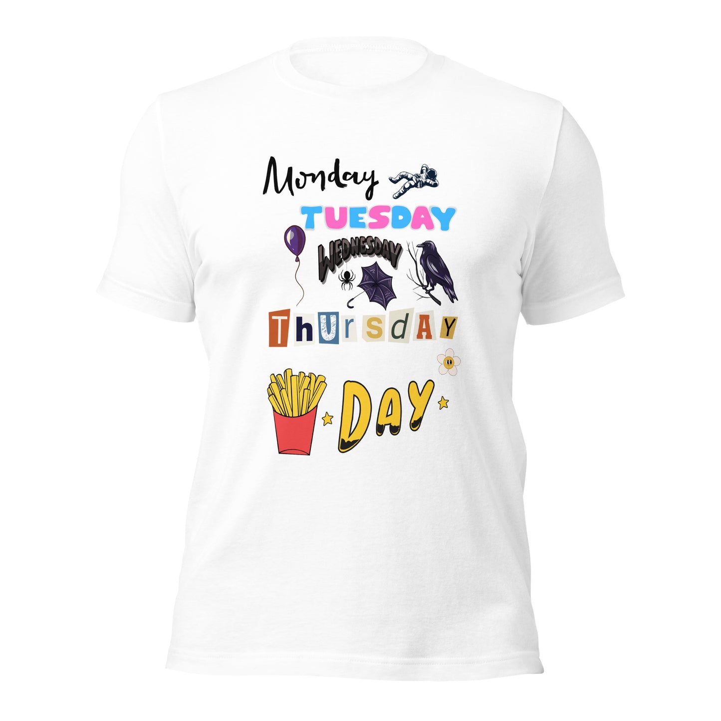 Days of The Week Tee-T-Shirt-White-XS-mysticalcherry