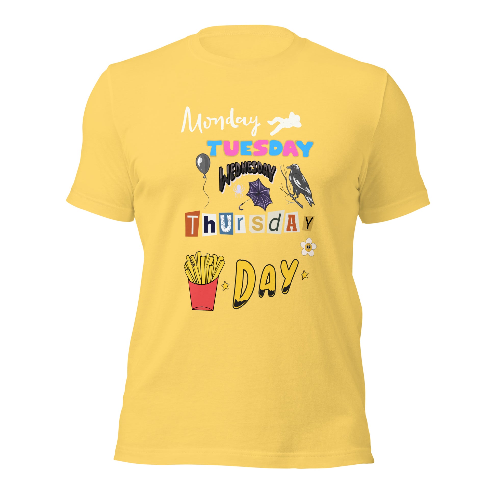 Days of The Week Tee-T-Shirt-Yellow-S-mysticalcherry