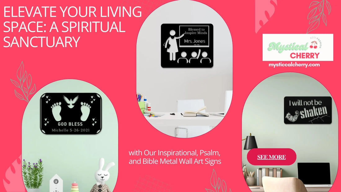 Elevate Your Living Space: A Spiritual Sanctuary with Our Inspirational, Psalm, and Bible Metal Wall Art Signs