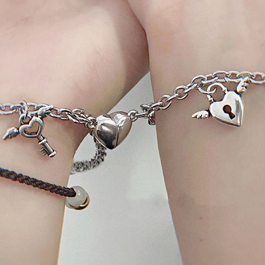 2Pcs Heart Magnet Bracelet for Lovers-bracelet-mysticalcherry