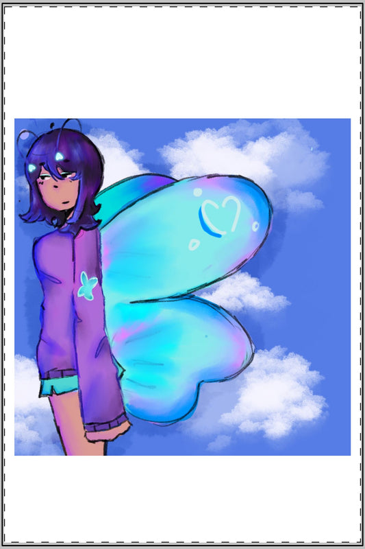 Human Butterfly Statin Poster-Poster-8" x 12"-Satin-mysticalcherry