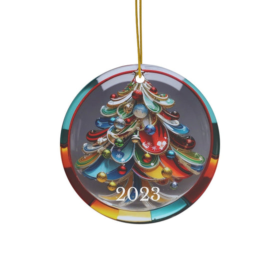 A Christmas Tree Ceramic Ornament-Home Decor-Circle-One Size-mysticalcherry