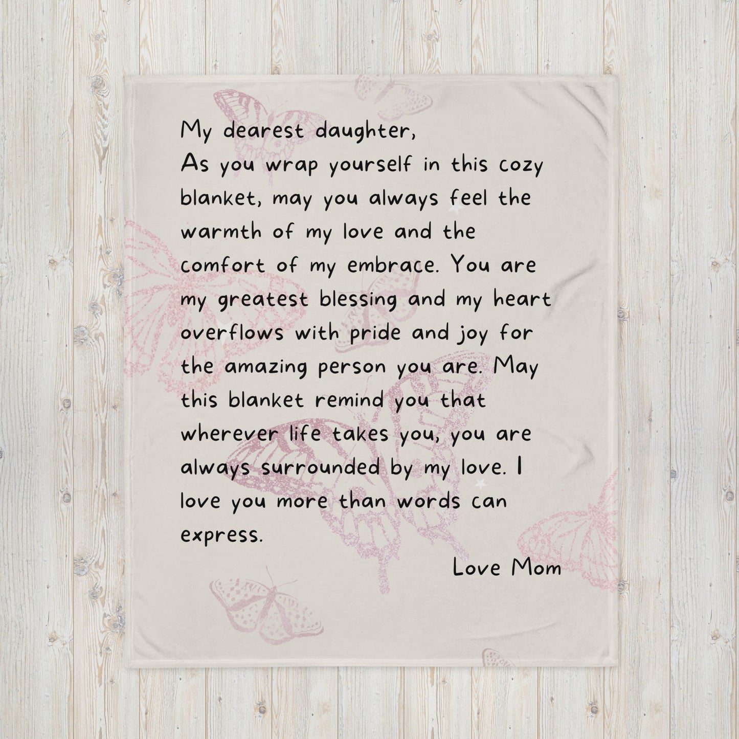 A Letter From The Heart: A Blanket of Love From Mom-Dad-THROW BLANKET-Small 50″×60″-Wrapped in Love: For My Daughter Love Mom-mysticalcherry