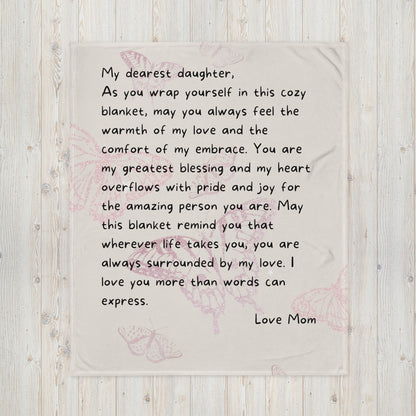 A Letter From The Heart: A Blanket of Love From Mom-Dad-THROW BLANKET-Small 50″×60″-Wrapped in Love: For My Daughter Love Mom-mysticalcherry