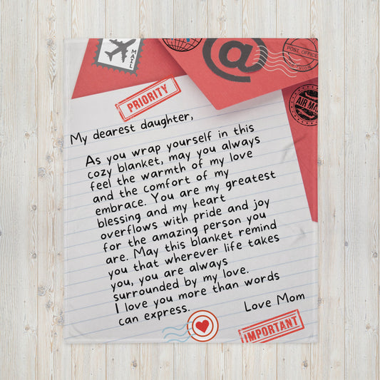 A Letter From The Heart: A Blanket of Love From Mom-Dad-THROW BLANKET-Small 50″×60″-My Love on a Blanket: A Letter from Mom to You-mysticalcherry