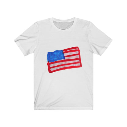 AMERICAN FLAG ART T-SHIRT-T-Shirt-White-S-mysticalcherry