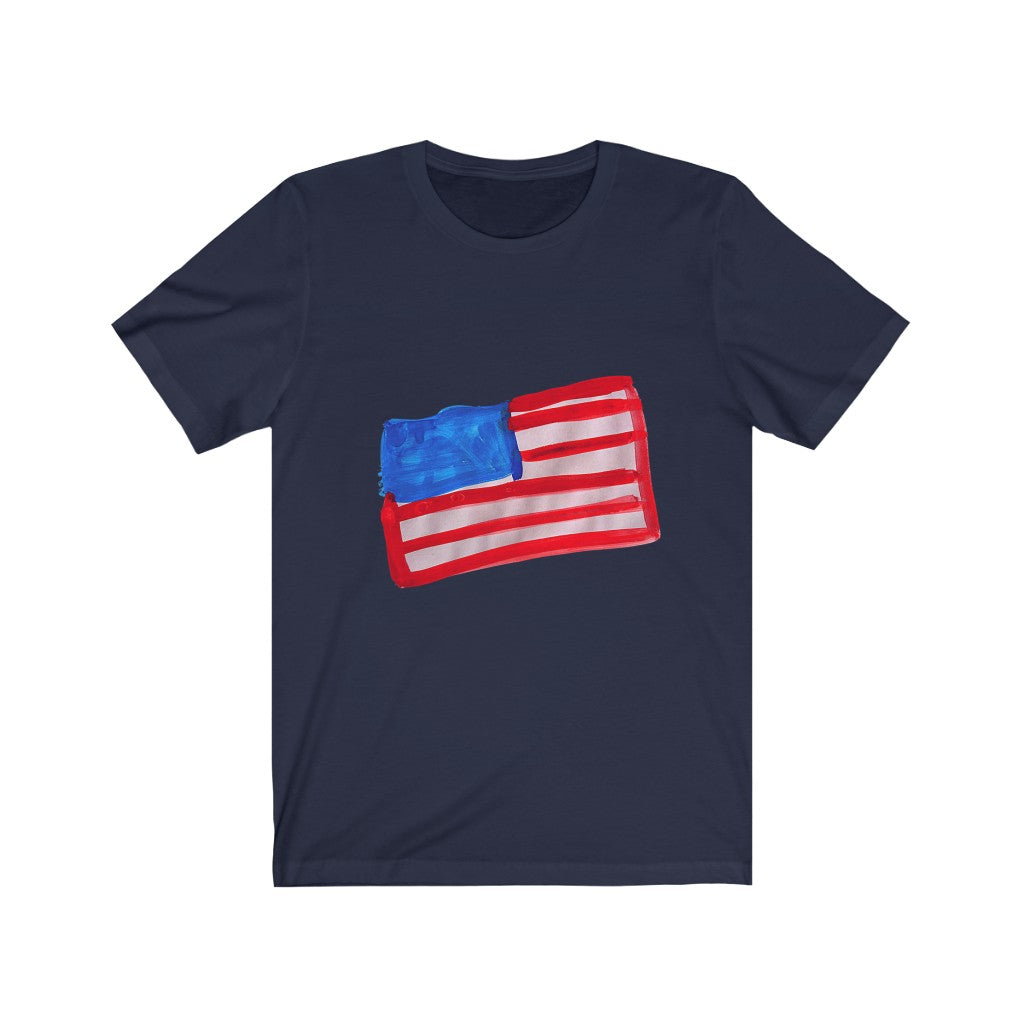 AMERICAN FLAG ART T-SHIRT-T-Shirt-Navy-S-mysticalcherry