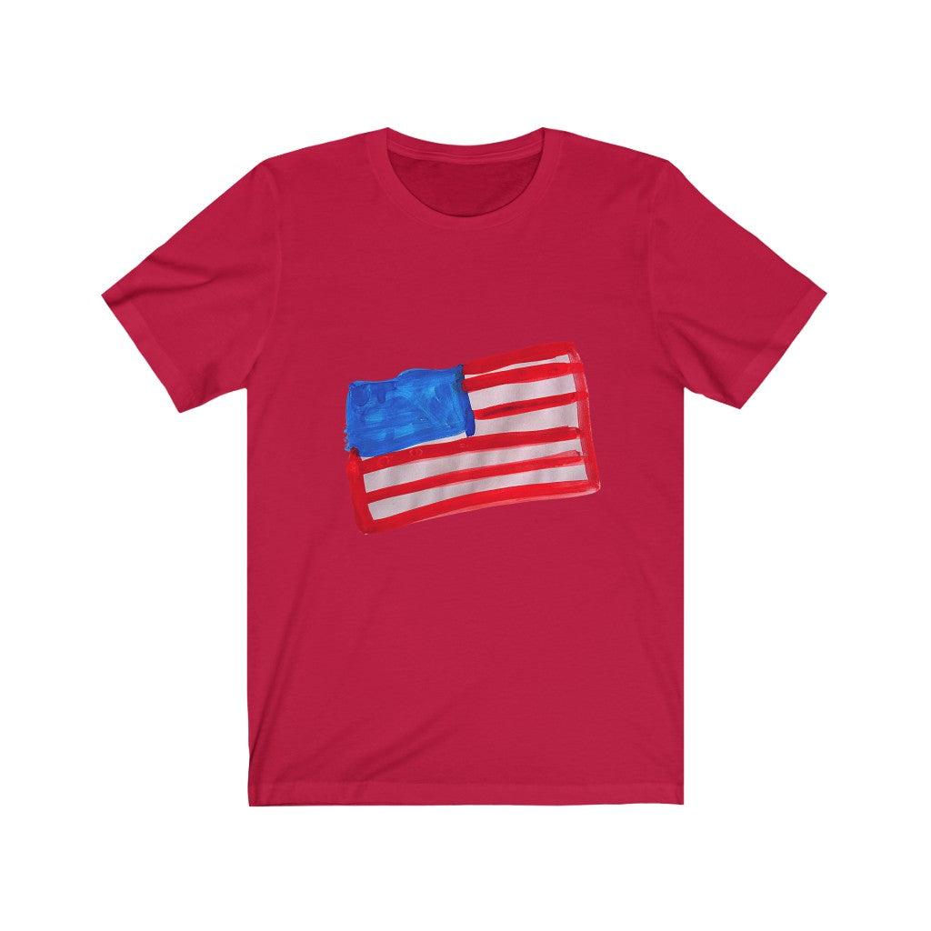 AMERICAN FLAG ART T-SHIRT-T-Shirt-Red-S-mysticalcherry