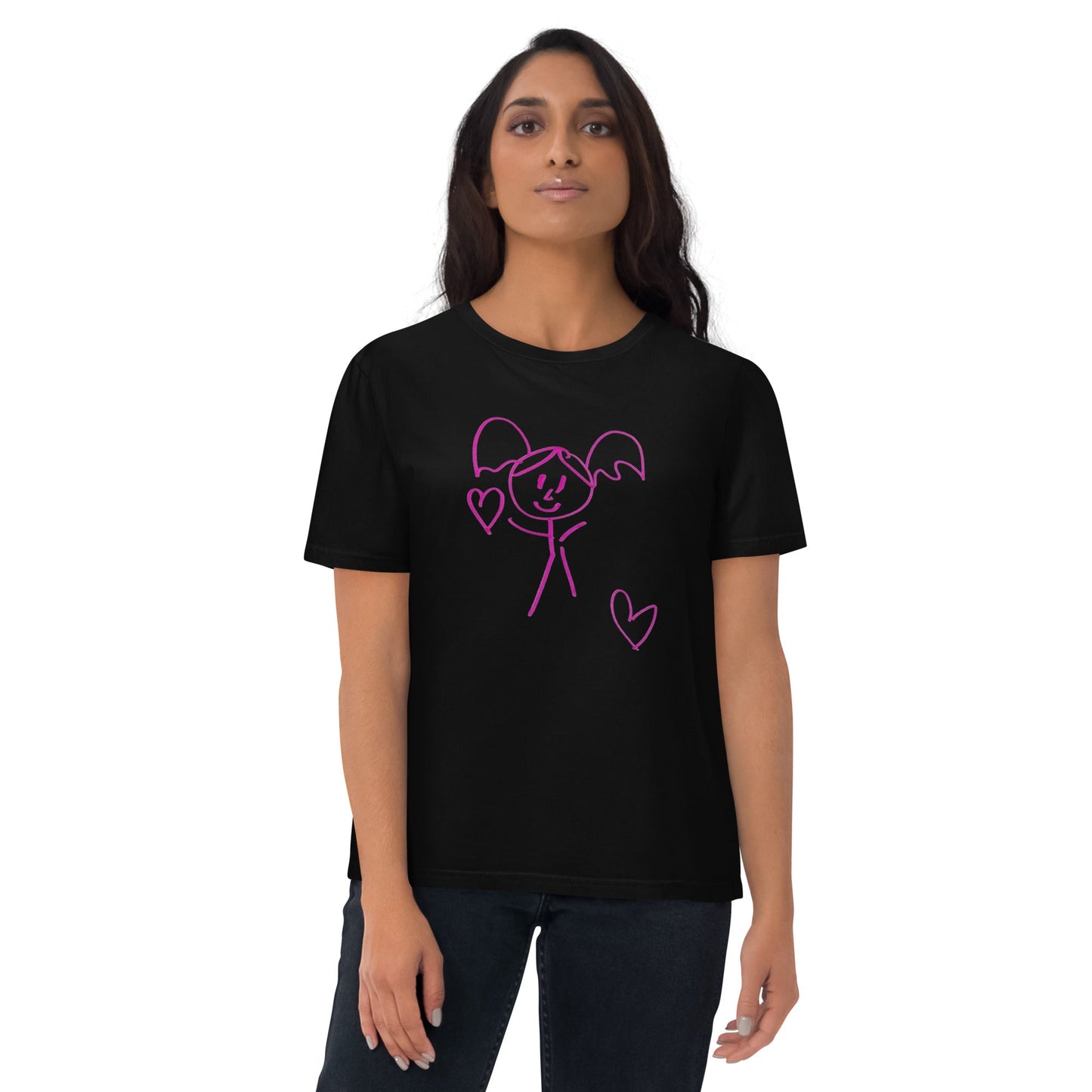 ARTISTIC LOVE GIRL ORGANIC WEARABLE T-SHIRT-Wearable art t-shirt-mysticalcherry