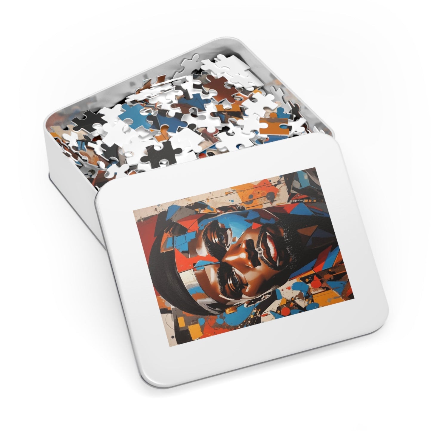 Abstract African Prince Jigsaw Puzzle With Gift Metal Box-Puzzle-mysticalcherry